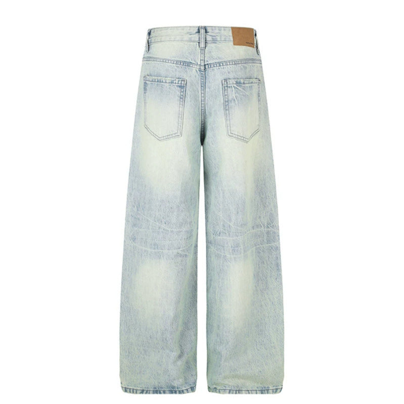 Women High-waisted Wide Jeans in Palazzo Cut with Wide Leg and Washed Look Chichicherry