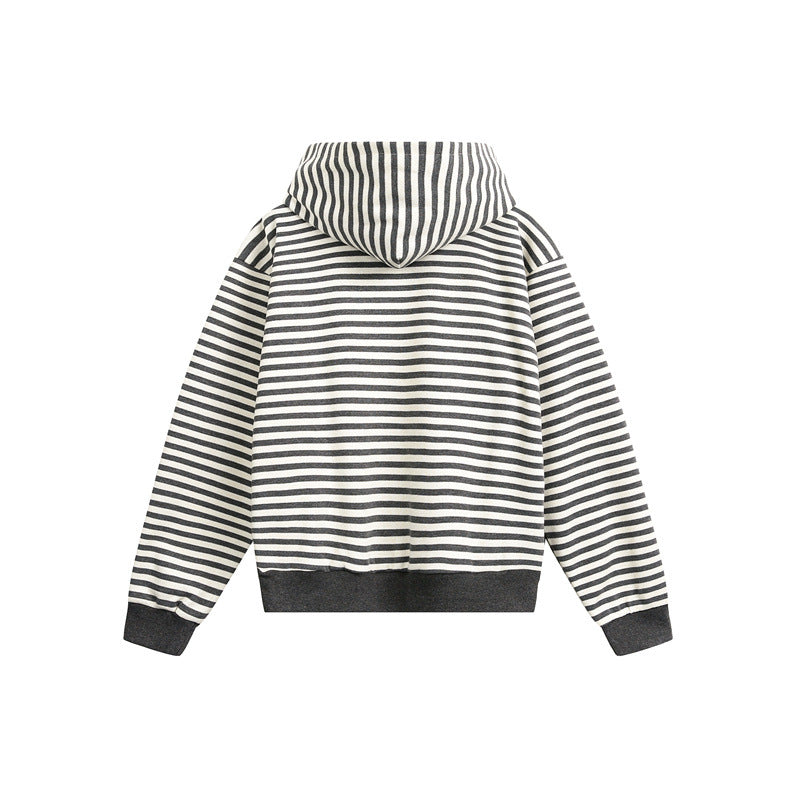 Unisex Striped Hoodie in Boxy Cut with Raglan Sleeves Chichicherry