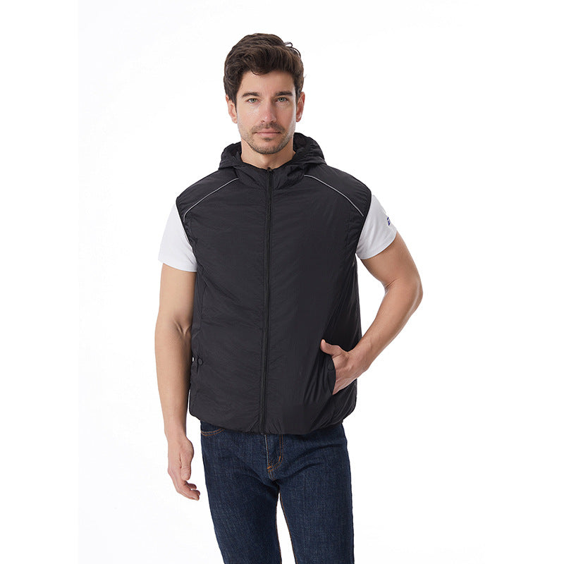 Men's nano lightweight waterproof hooded jacket windproof with reflective details Chichicherry