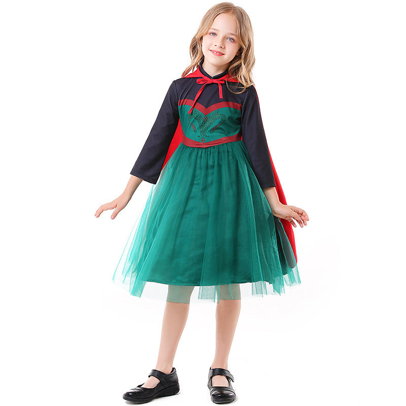 Girl's costume as a charming princess with tulle skirt and cape Chichicherry