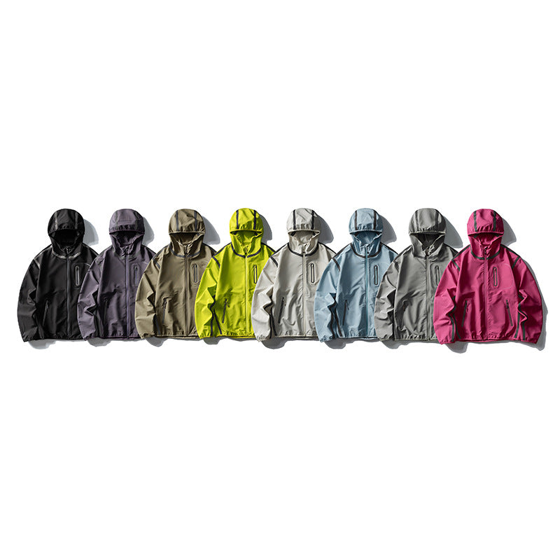 Unisex Waterproof Softshell Outdoor Jacket with Welded Seams and Hood Chichicherry
