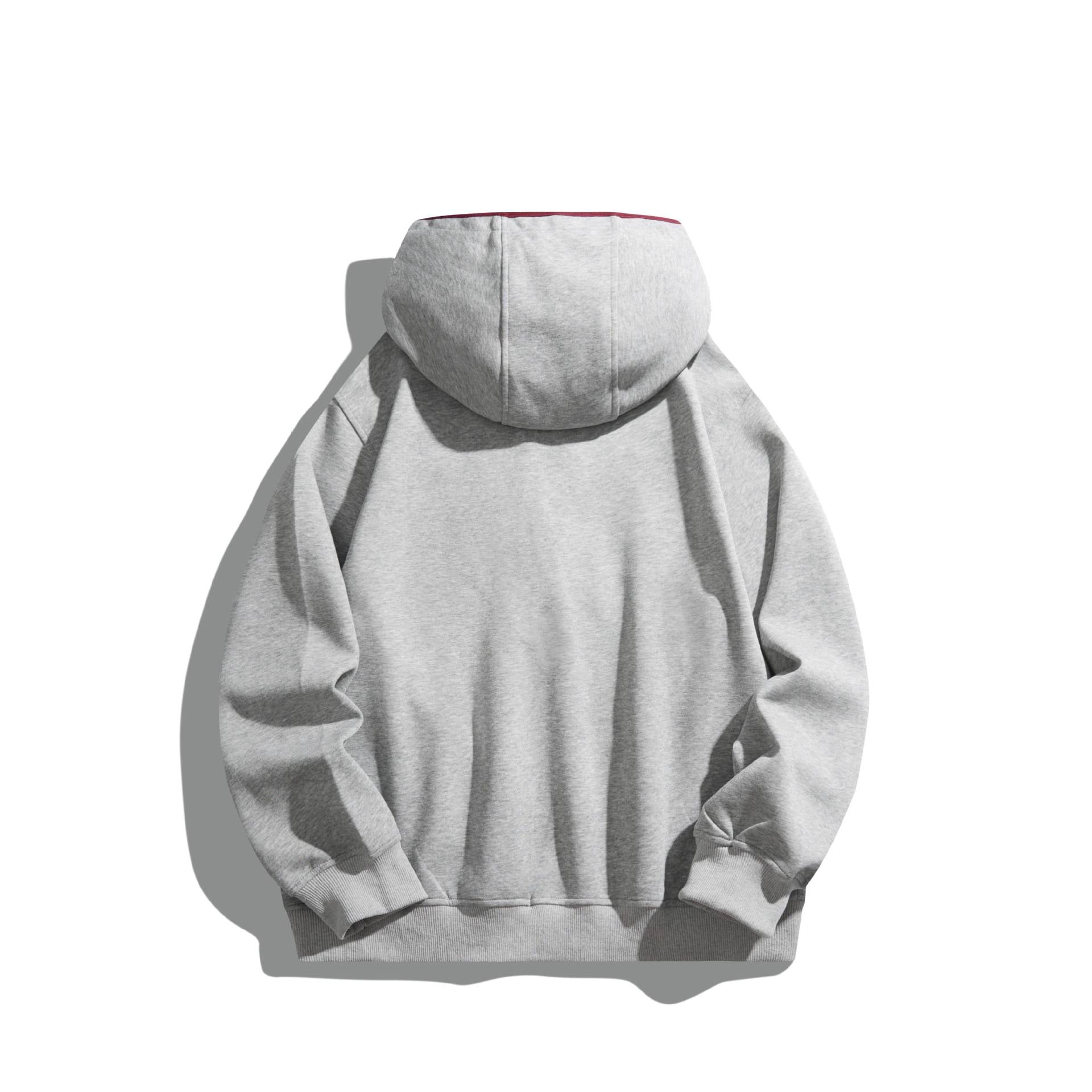 Unisex hoodie sweatshirt with snap placket and contrast piping Chichicherry