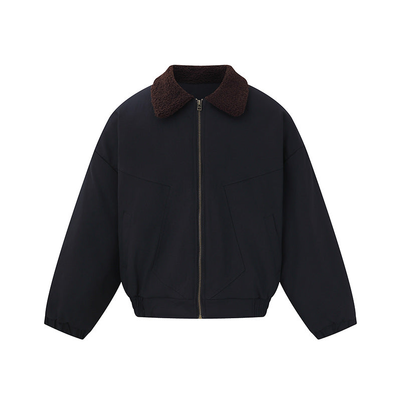 Unisex short bomber jacket in boxy cut with teddy collar Chichicherry