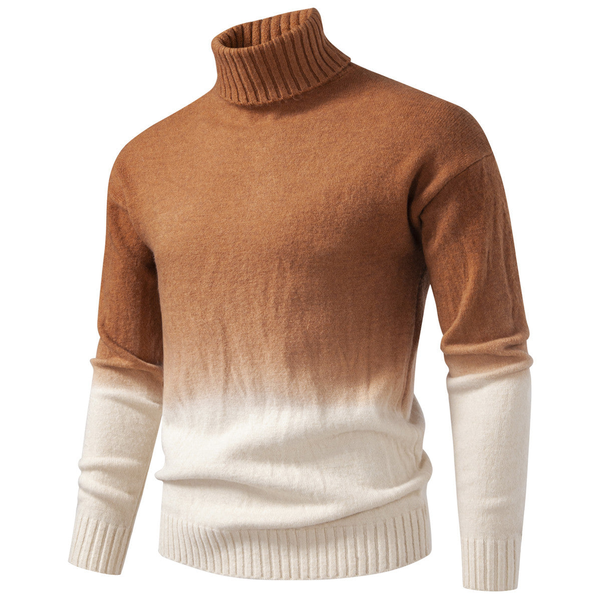Men's Turtle Neck Sweater with Gentle Gradient and Fine Knit Quality Chichicherry