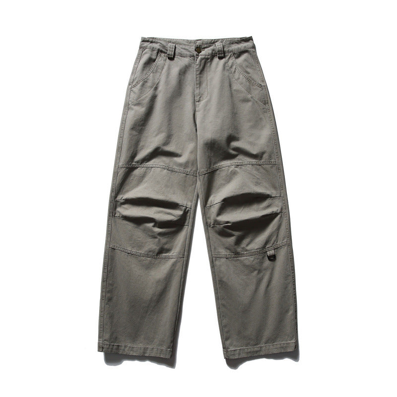 Men's Loose Utility Cargo Pants in Workwear Style with Knee Inserts and Patch Pockets Chichicherry