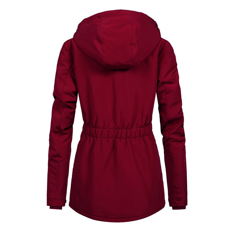 Women's water-repellent parka with teddy lining, hood, and tailored fit Chichicherry