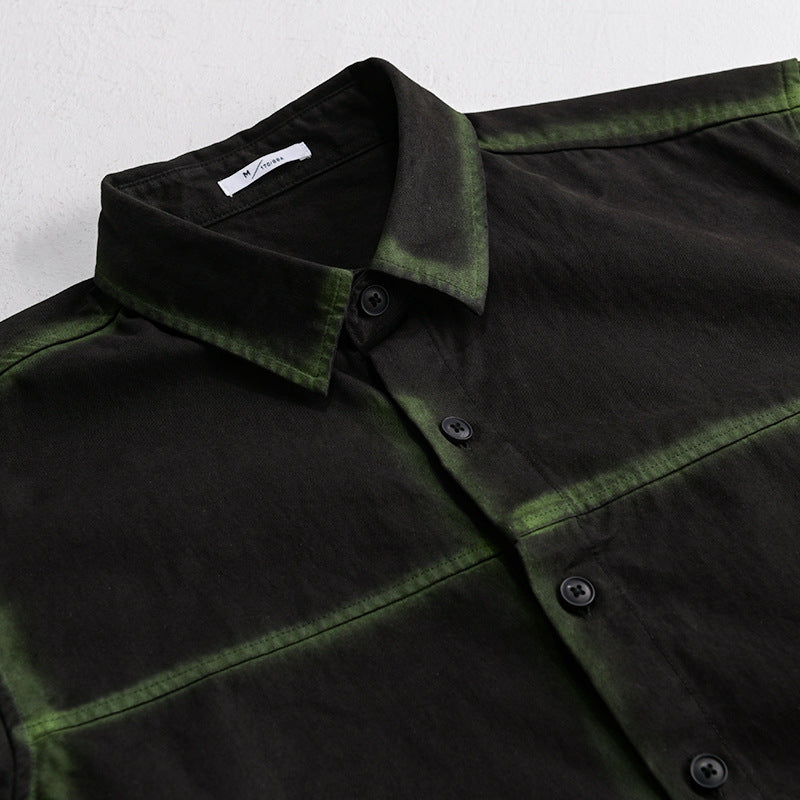 Men's shirt jacket in oversized style with washed edges and classic kent collar Chichicherry