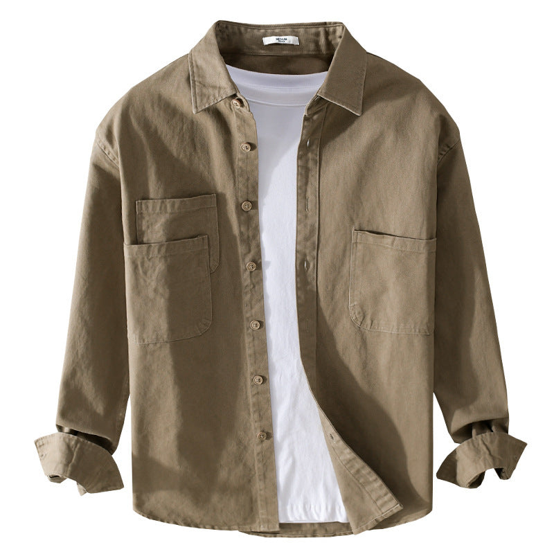 Men's utility overshirt made of cotton twill with double chest pockets and casual fit Chichicherry