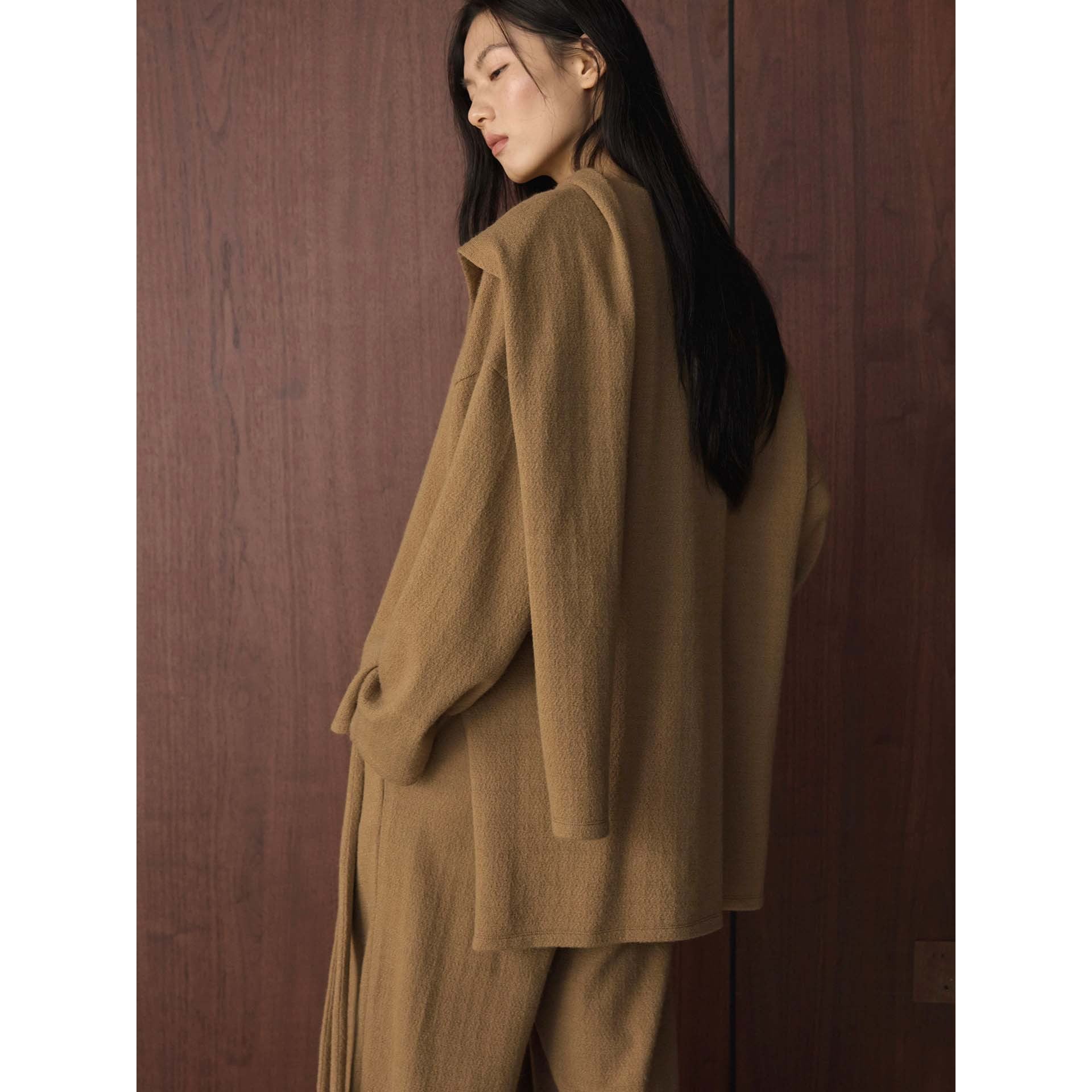 Women Asymmetric Wool Blend Poncho with Wide Boat Neck and Layered Look Chichicherry