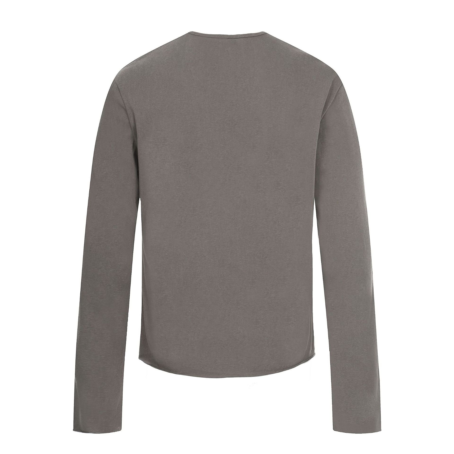Men's Long Sleeve Henley Shirt with Asymmetric Button Placket and Light Relaxed Fit Chichicherry