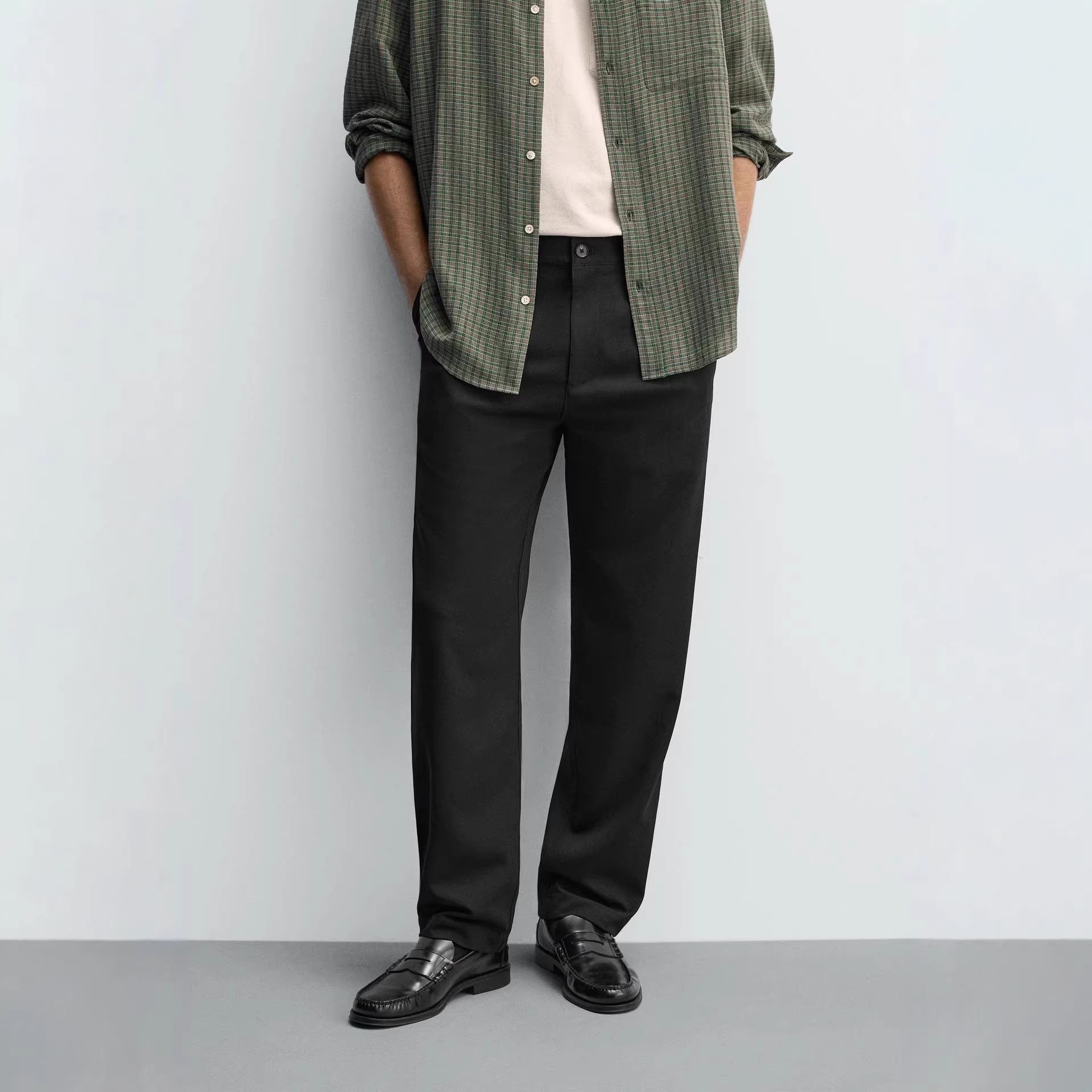 Men's straight-cut chino pants with crease Chichicherry