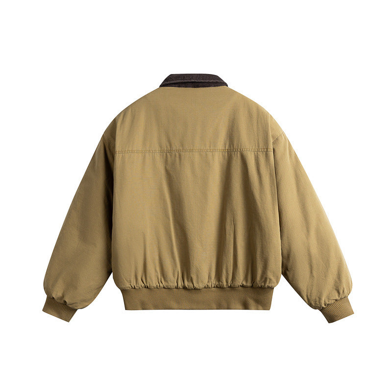 Men's short-cut utility blouson jacket with cord collar and patch pockets Chichicherry