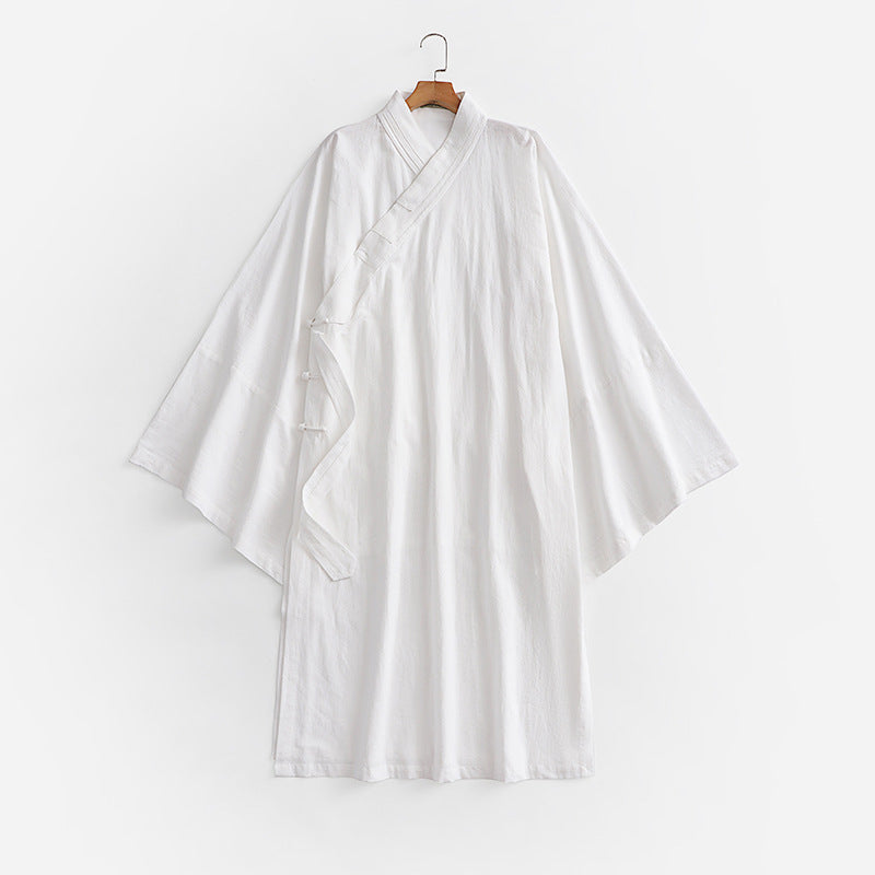 Unisex Oversize Kimono Coat with Wide Sleeves and Asymmetrical Wrap Front Chichicherry