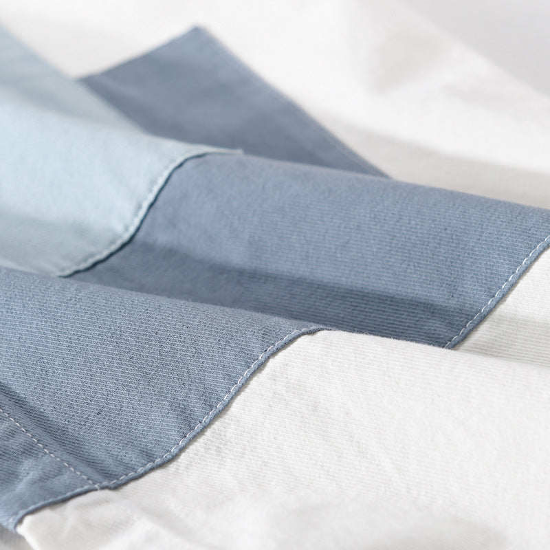 Men's cotton overshirt with colored block panels and Kent collar Chichicherry