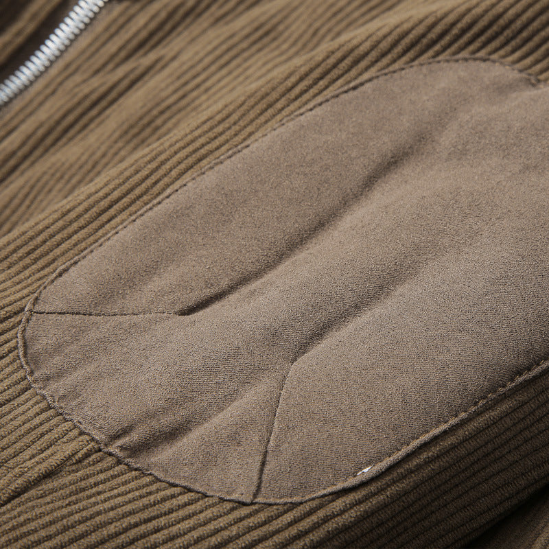 Men's corduroy bomber jacket with zipper, ribbed cuffs, and light padding Chichicherry