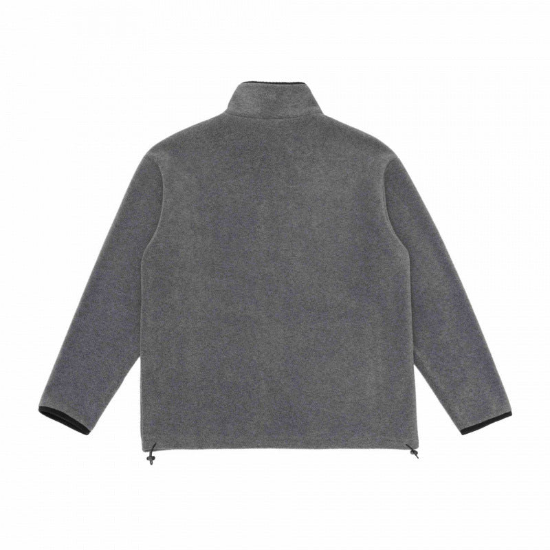 Men's fleece jacket with stand-up collar, wind-resistant microfleece and drawstring hem Chichicherry