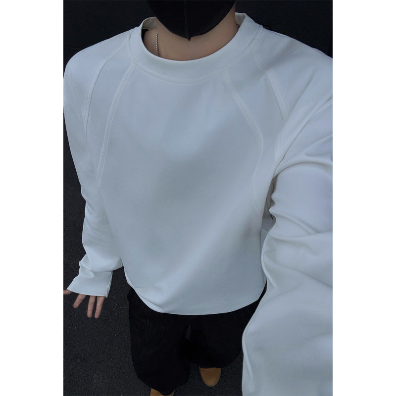 Men's Oversize Crew Neck Sweatshirt with Raglan Sleeves and Clean Minimal Design Chichicherry