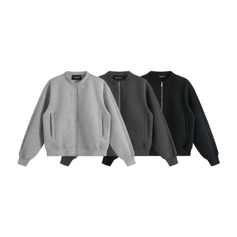 Unisex Boxy-Zip-Bomber Jacket made of French Terry with concealed side pockets and ribbed hem Chichicherry