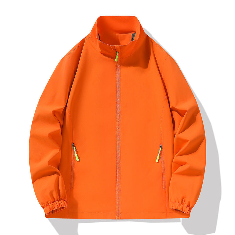 Men's Minimalist Softshell Outdoor Jacket with Stand-Up Collar, Wind and Water Resistant Membrane and Fluorescent Zipper Pulls Chichicherry