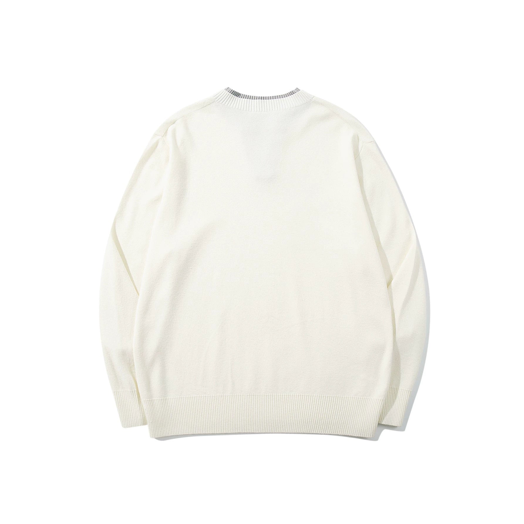 Unisex Ribbed Cotton Blend Sweater with Henley Button Placket and Relaxed Fit Chichicherry