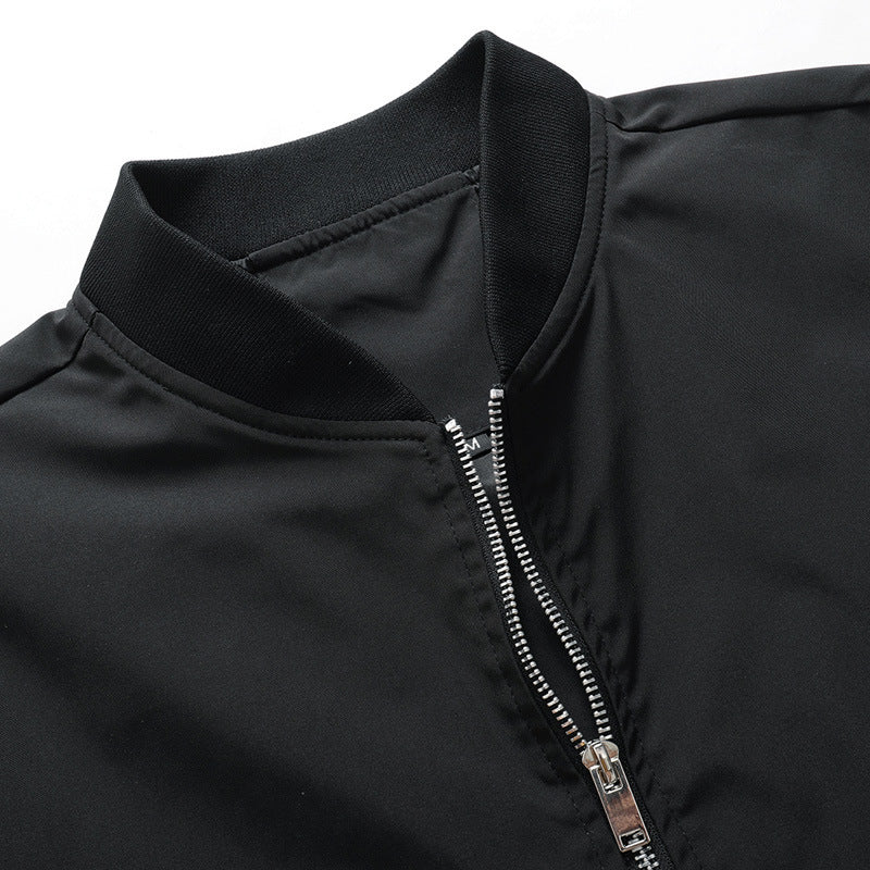 Men's lightweight nylon bomber jacket in aviator utility style with arm pocket and ribbed cuffs Chichicherry