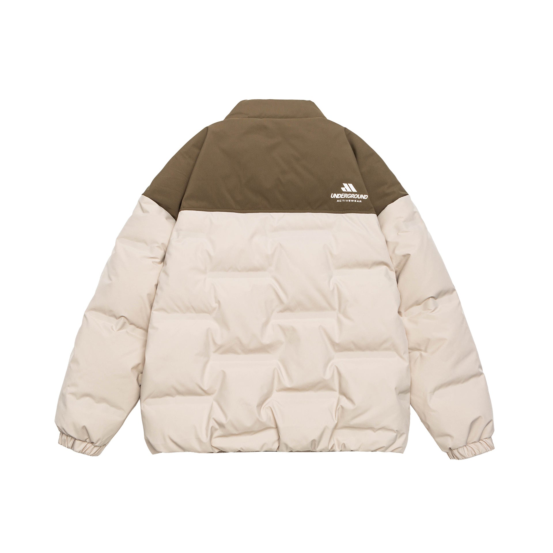 Unisex Padded Comfort Puffer Jacket with High Stand Collar and Brand Logo Chichicherry