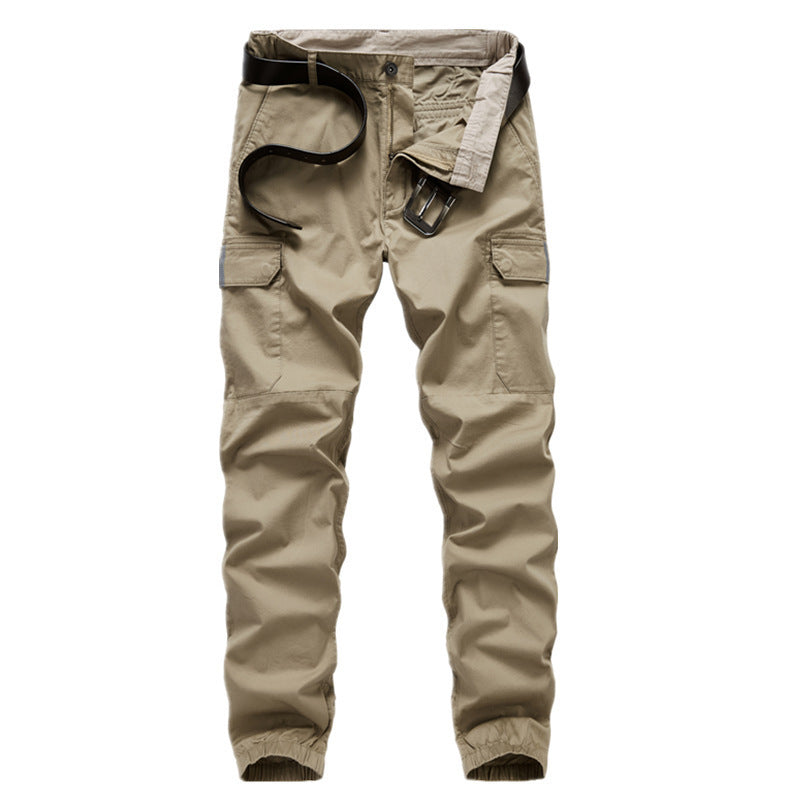 Men's cargo jogger pants with elastic waistband, knee inserts, and multifunctional pockets Chichicherry