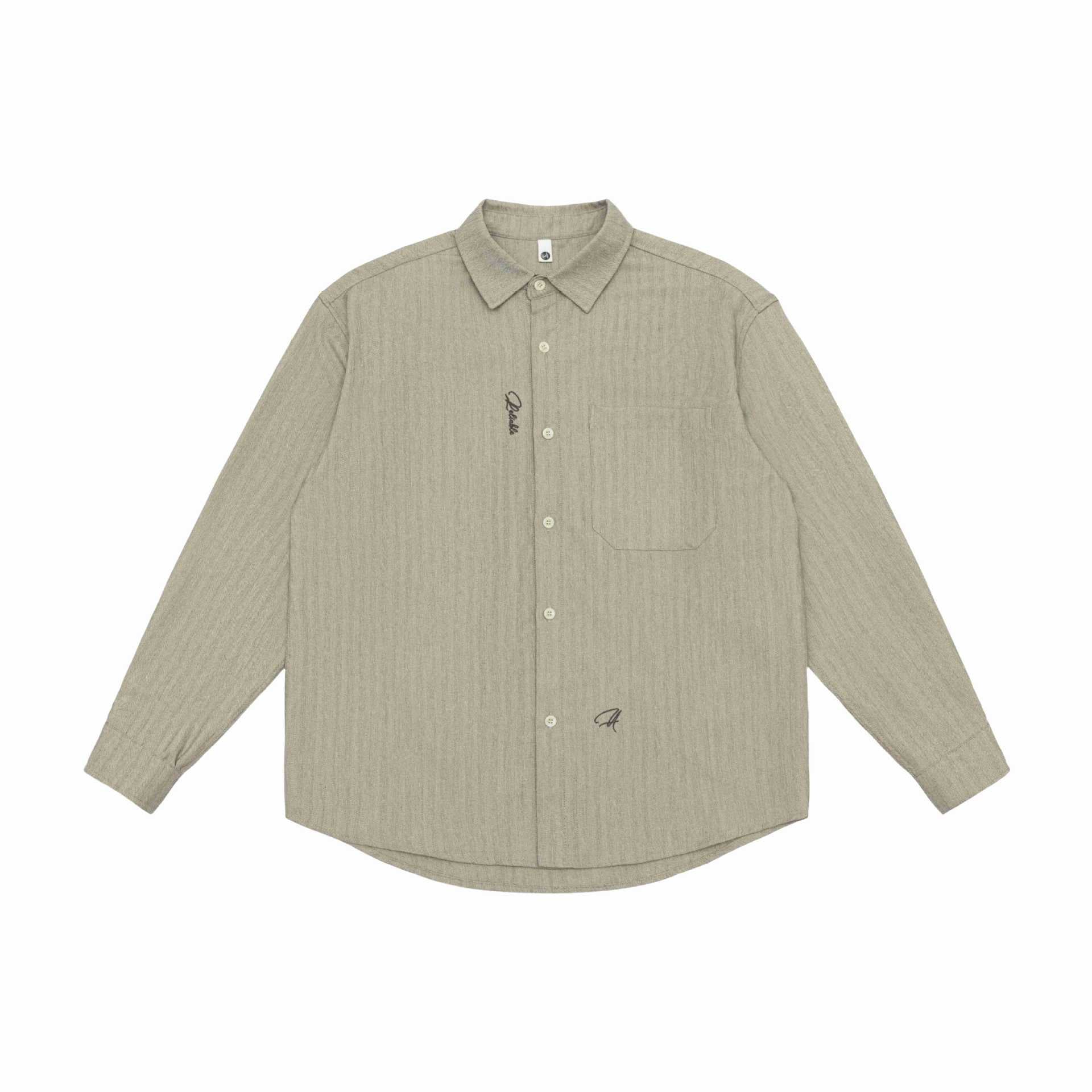 Unisex Oversized Shirt Jacket made of textured linen blend with chest pocket Chichicherry