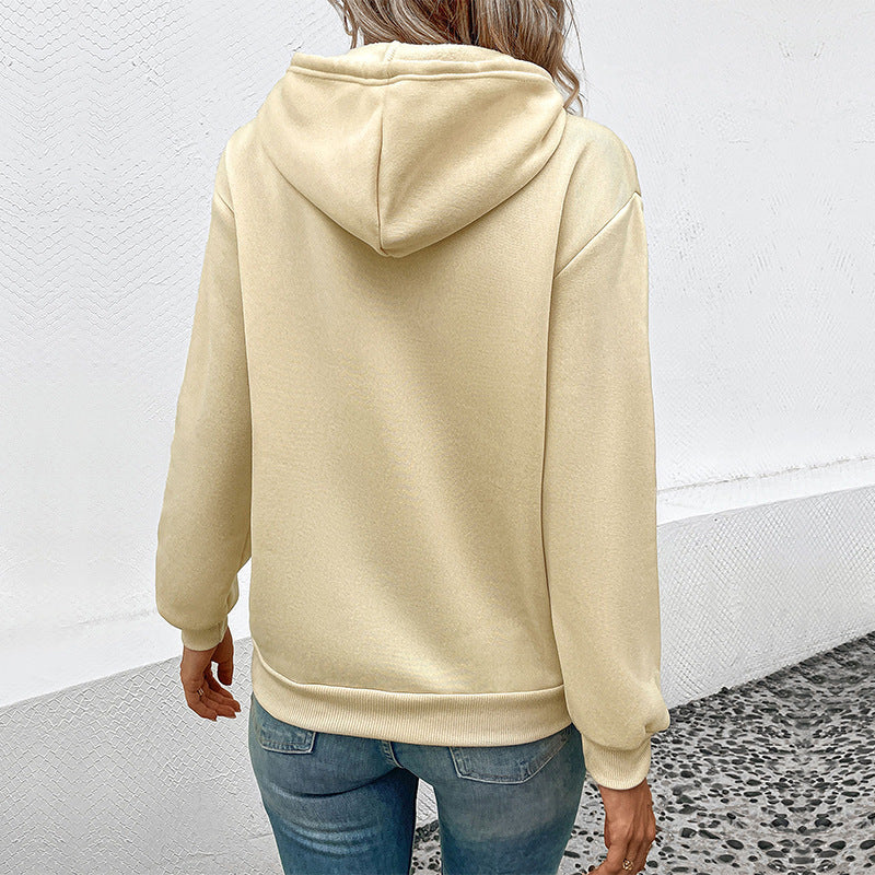 Women's classic hoodie with kangaroo pocket and slim cuff fit Chichicherry