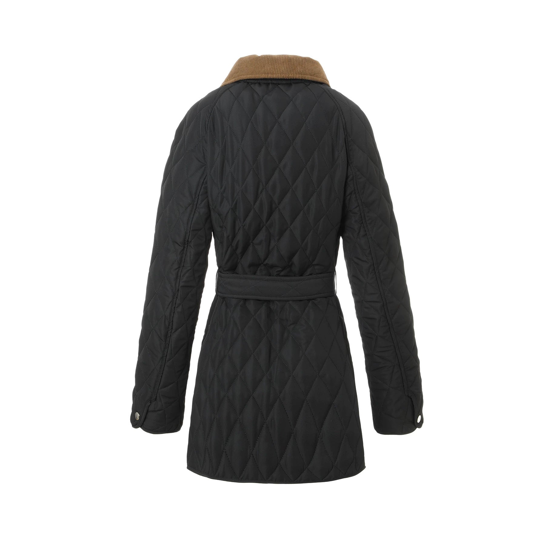 Women's quilted coat with belted waist and cord collar Chichicherry