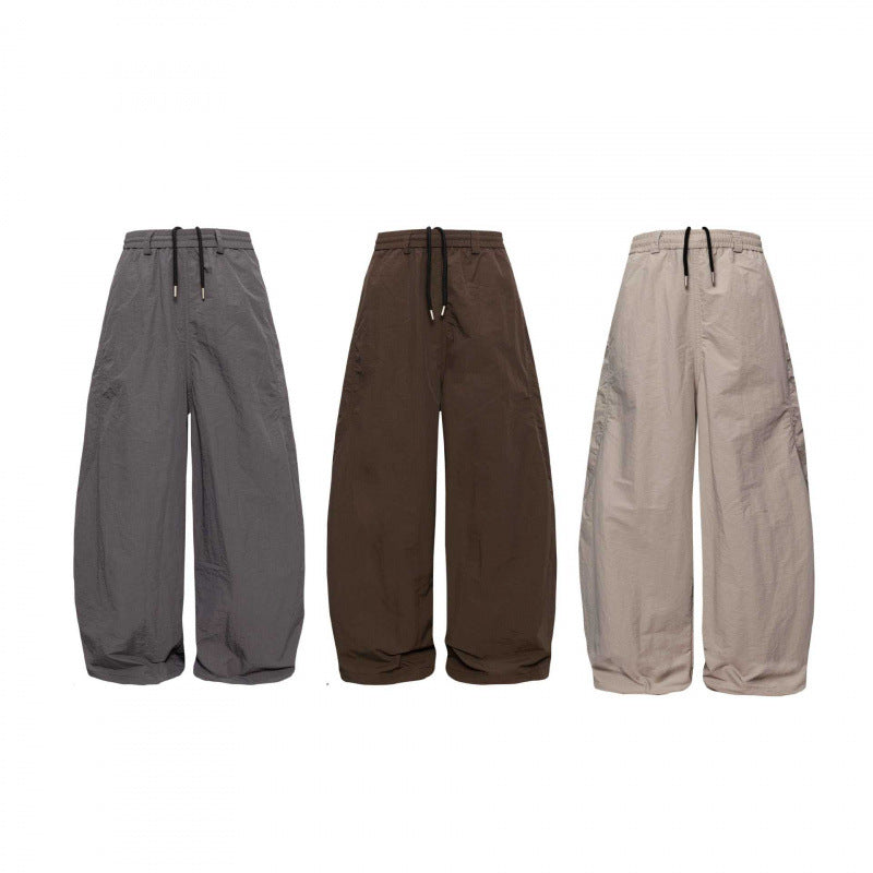 Women Wide-Cut Harem Pants with Elastic Waistband, Drawstring and Balloon Legs Chichicherry