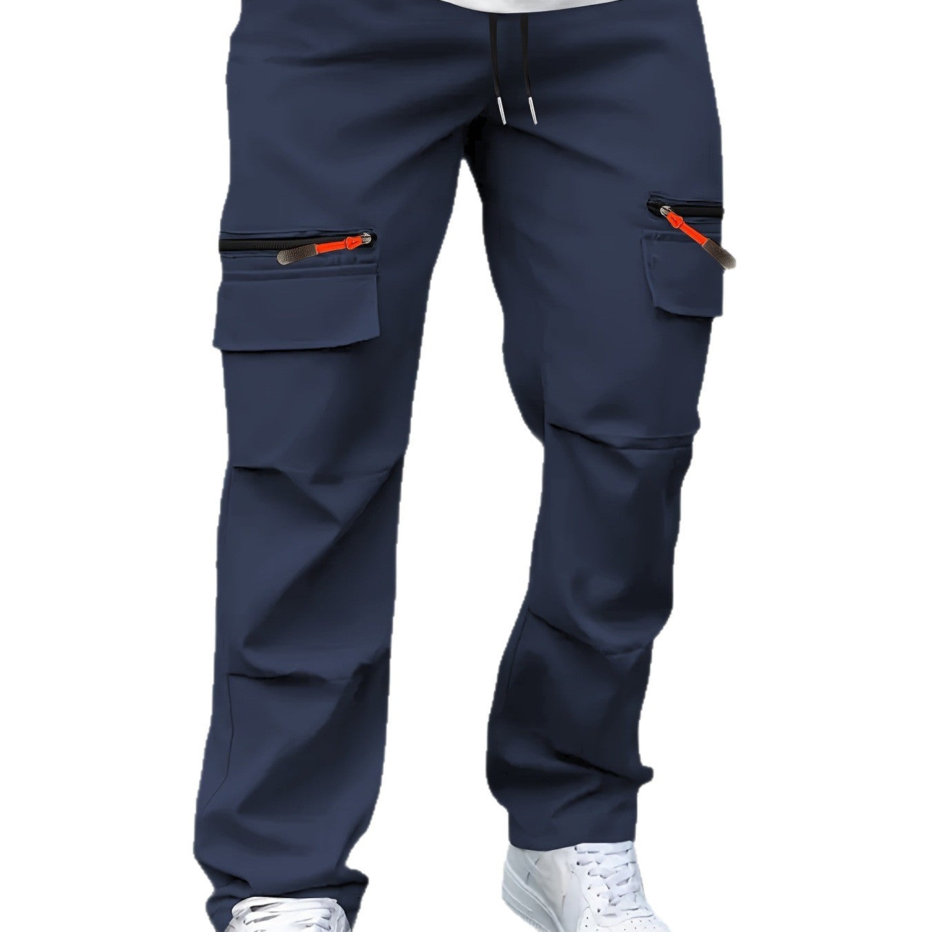 Men's Technical Cargo Jogging Pants with Zipper Pockets, Flap Pockets & Drawstring Waist Chichicherry