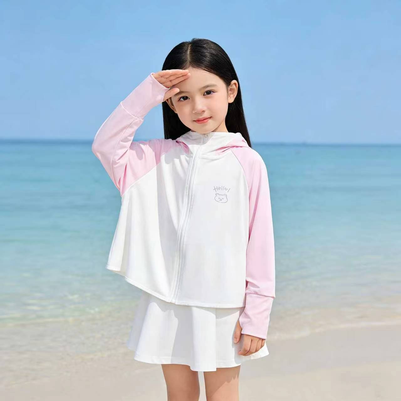 Women's lightweight children's sun jacket with hood, breathable material and UV protection Chichicherry