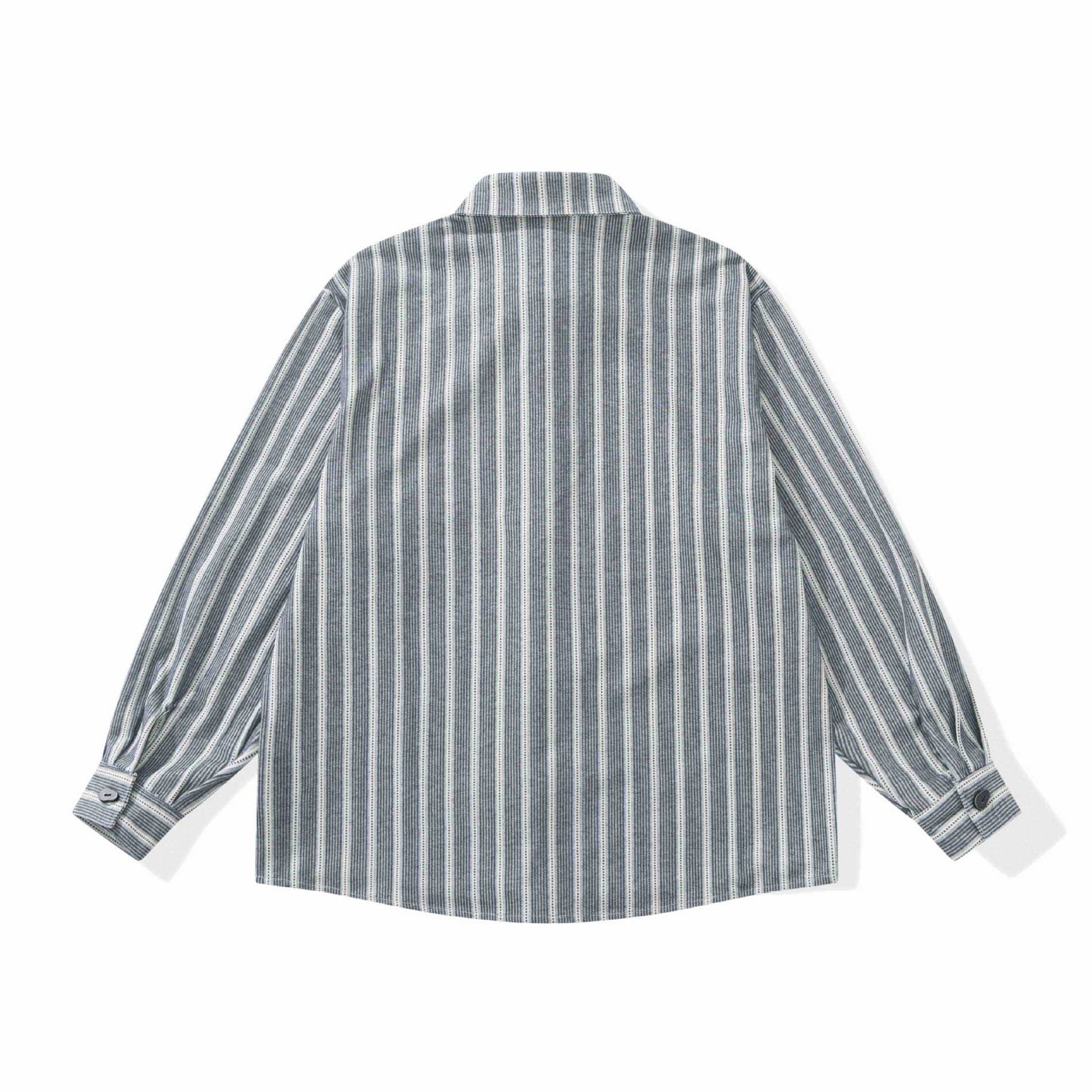 Women's Striped Overshirt Jacket with Chest Pocket Chichicherry