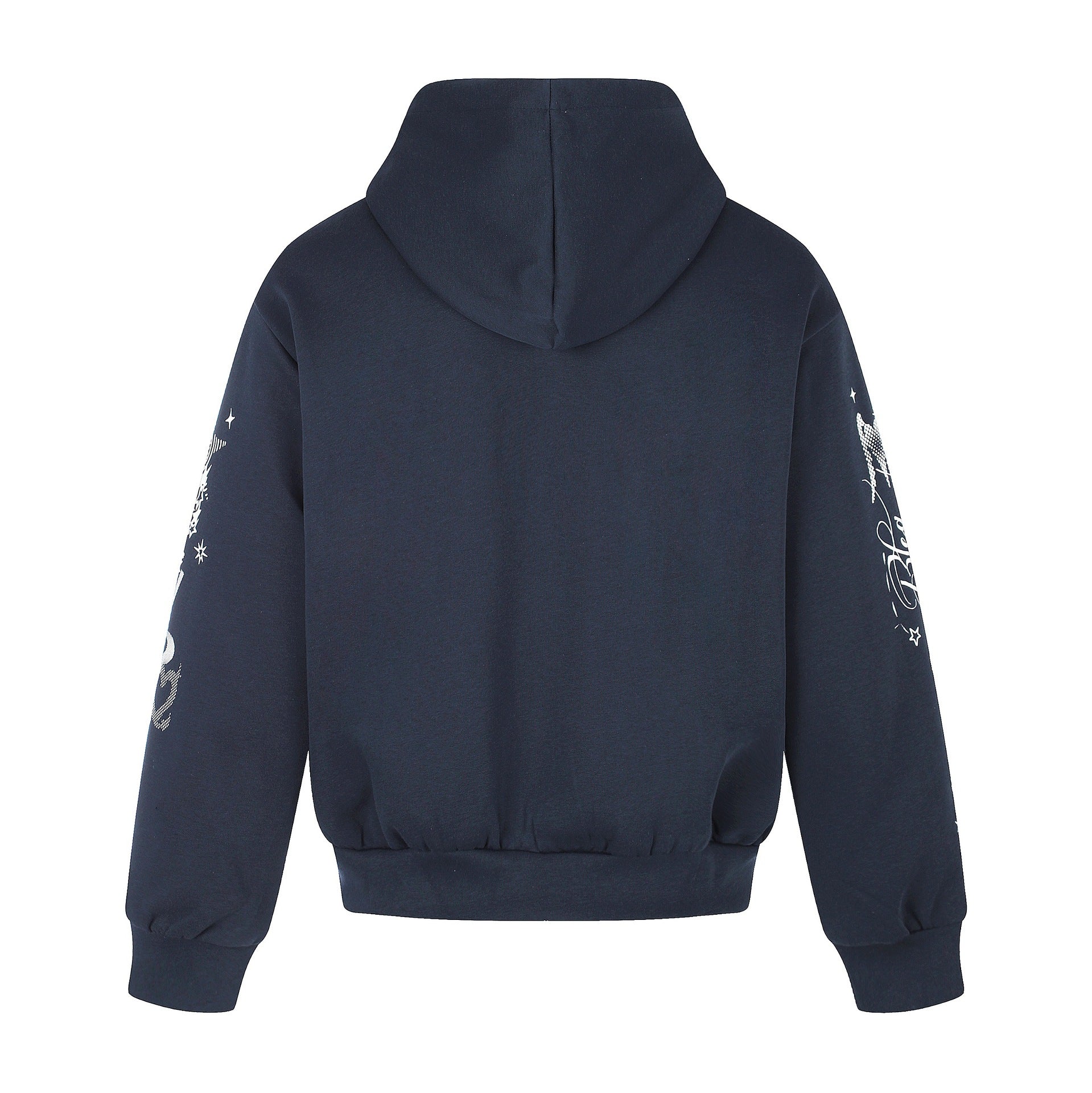 Unisex Printed Hooded Zip Jacket in Casual Boxy Cut with Full Zip Chichicherry