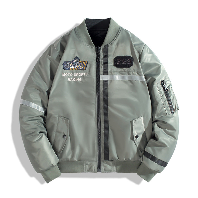 Men's bomber jacket in flight jacket style with reflective stripes, utility pockets and light thermal lining Chichicherry