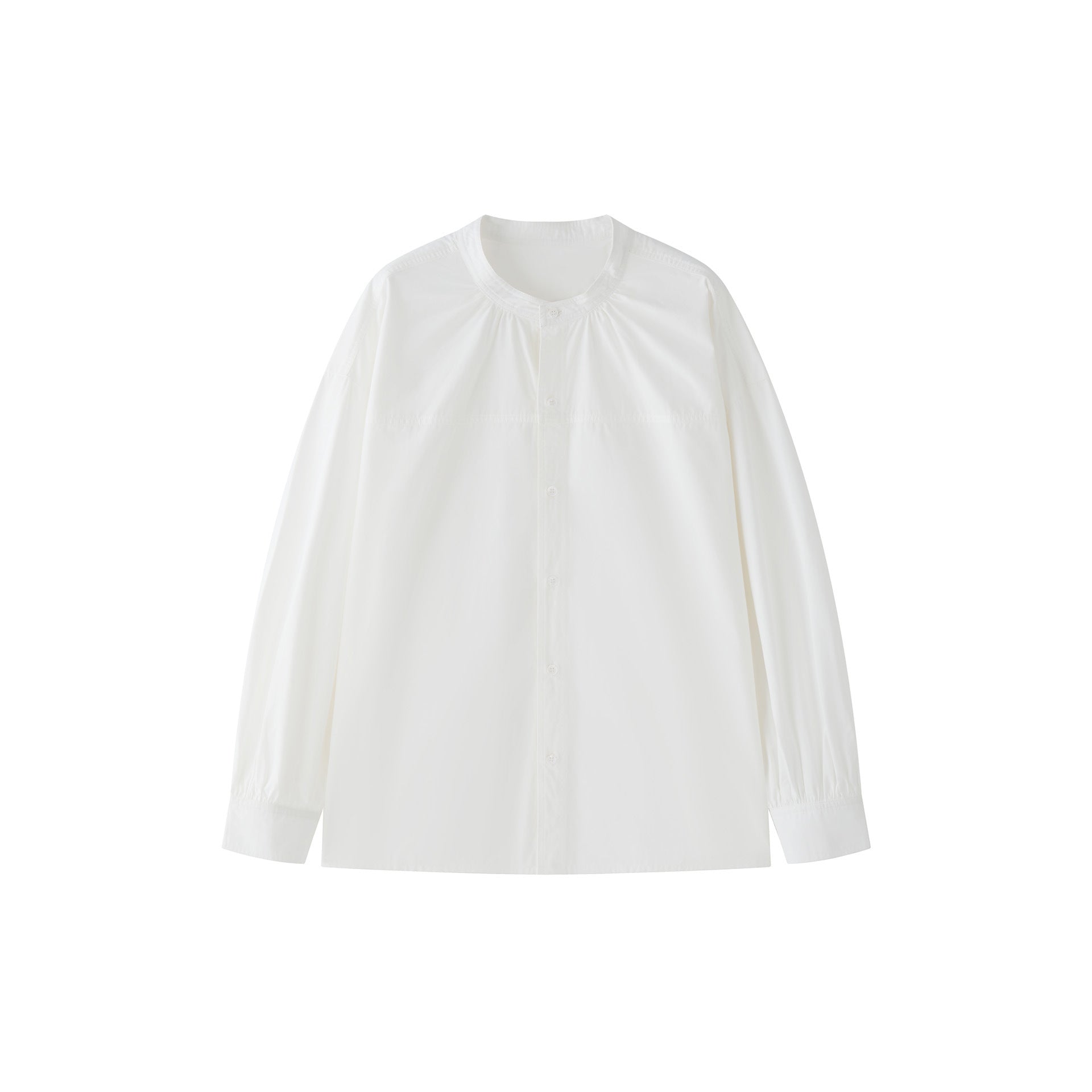 Women's Oversized Shirt Blouse with Balloon Sleeves and Gathered Shoulder Area Chichicherry