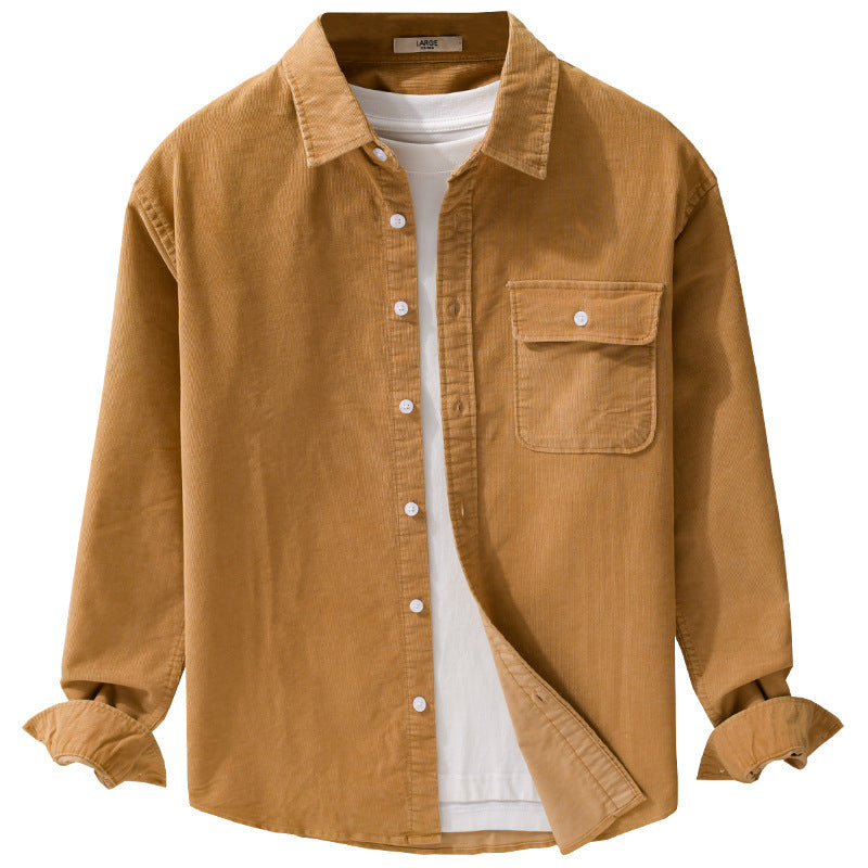 Men's cord shirt in overshirt style with chest pocket and relaxed fit Chichicherry