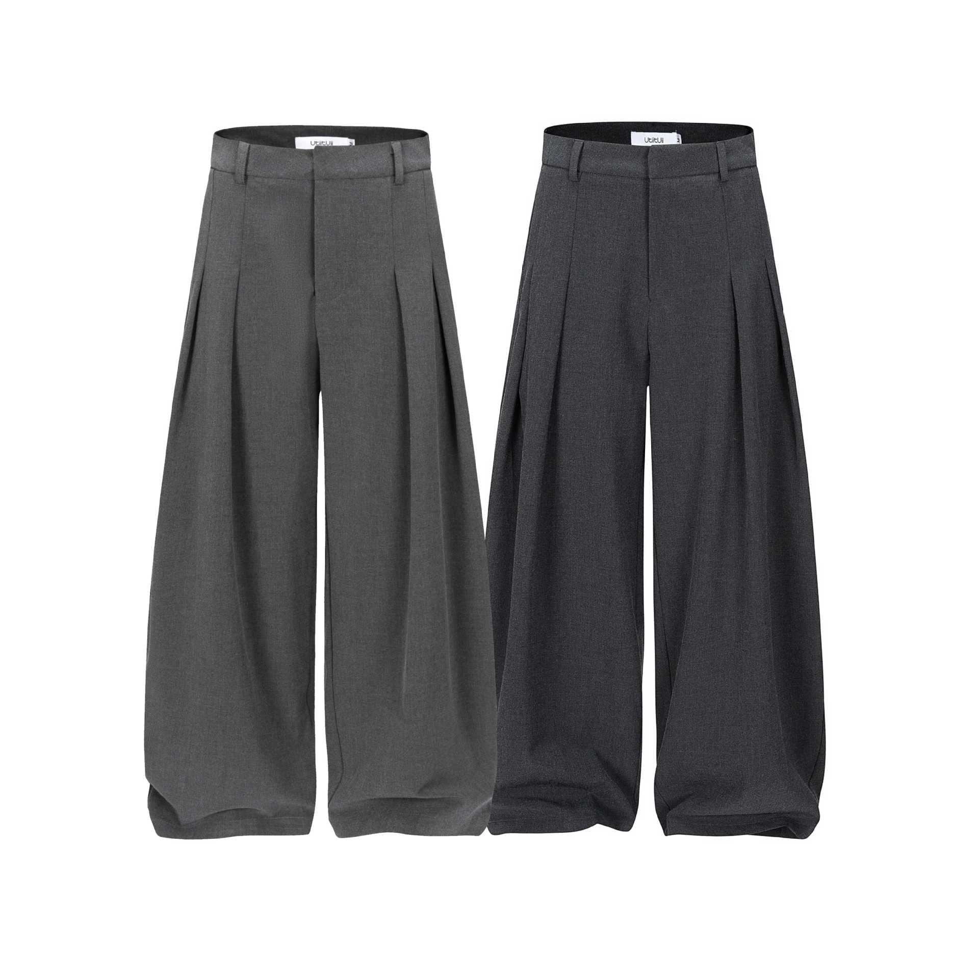 Women High-waisted wide pleated pants with crease and belt loops Chichicherry