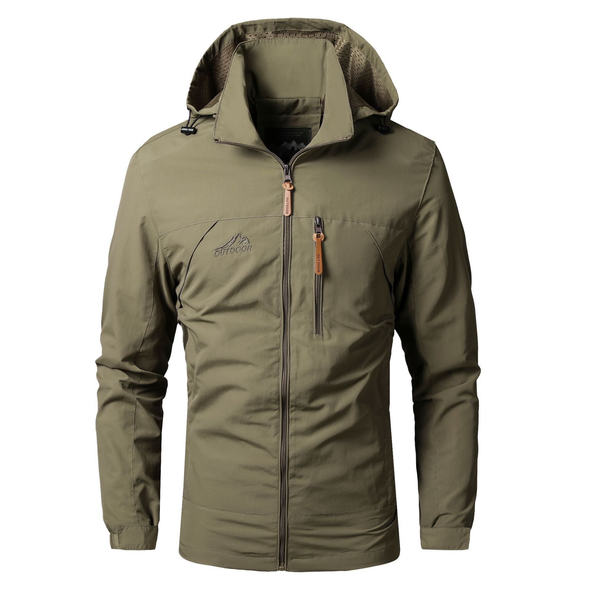 Men's lightweight outdoor field jacket with hood, breathable lining and multifunctional pockets Chichicherry