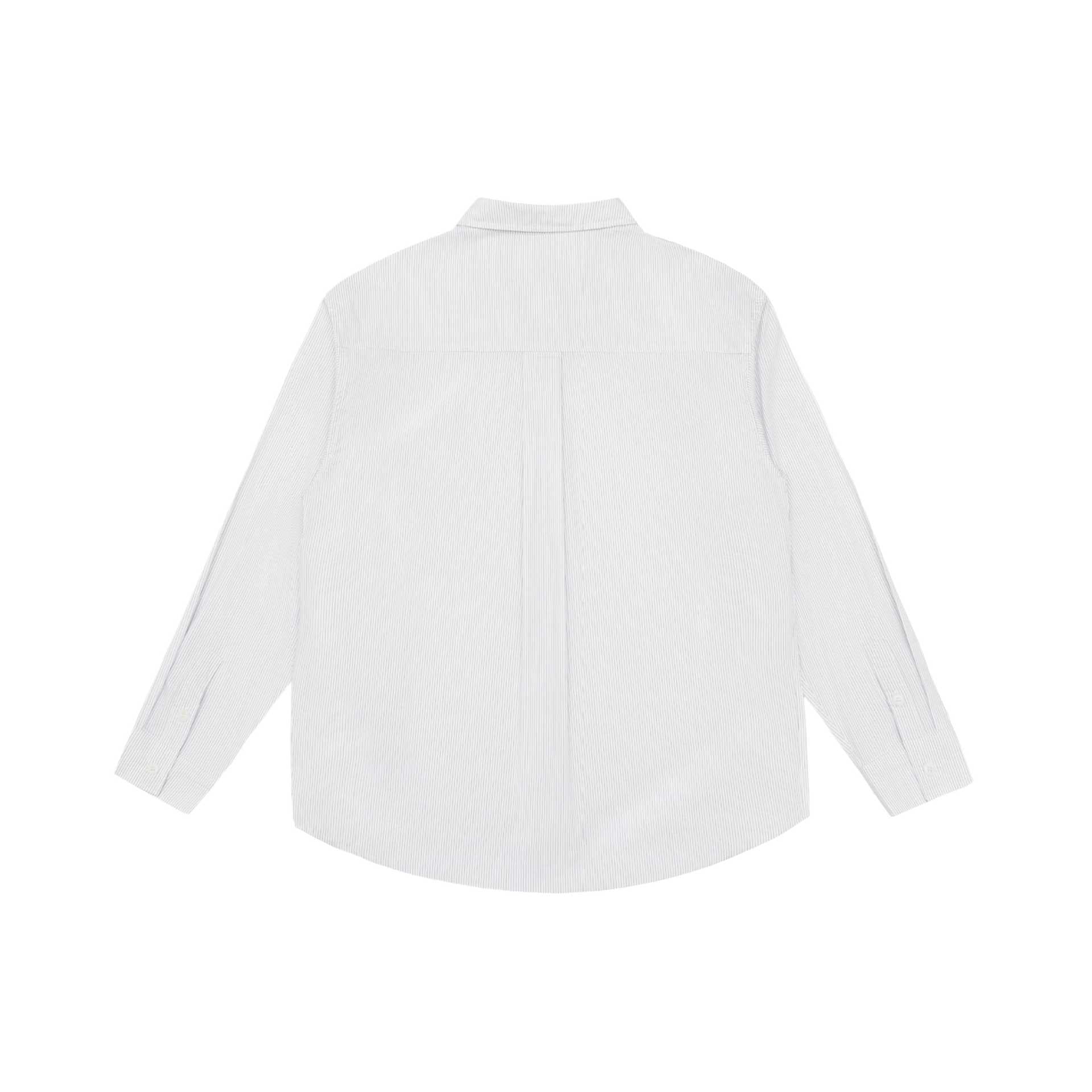 Men's Loose Striped Cotton Shirt with Chest Pocket and Kent Collar Chichicherry