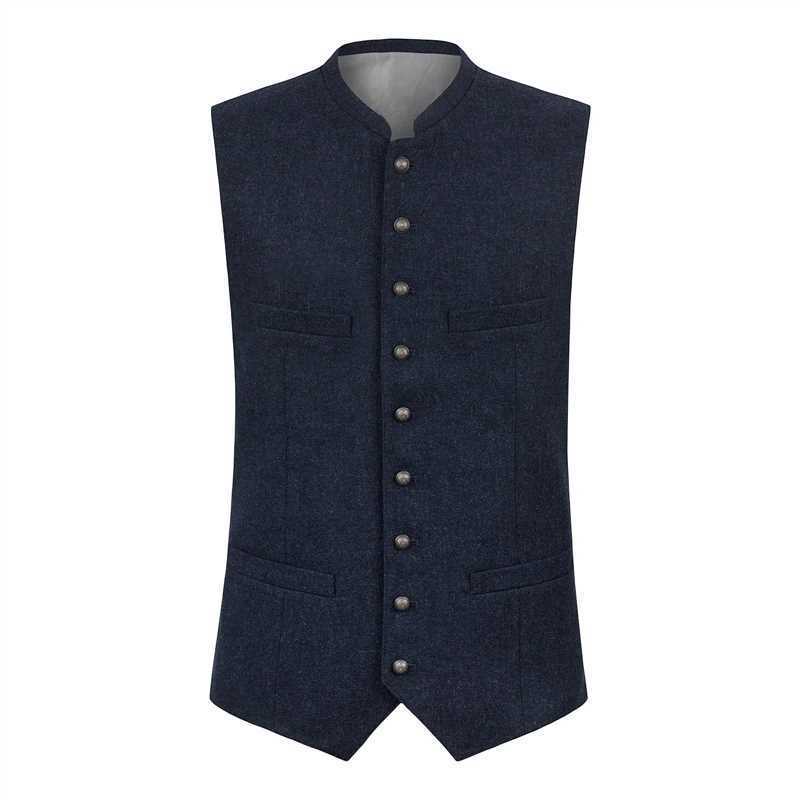 Men's vest with stand-up collar and continuous button placket in traditional style Chichicherry