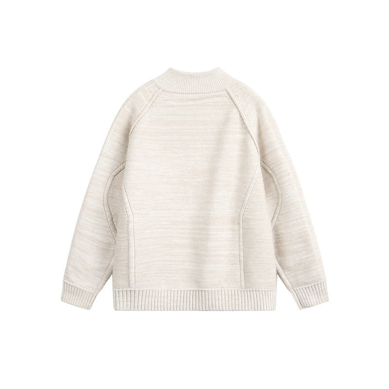 Unisex Knit Zip Jacket with Stand-up Collar, Raglan Sleeves and Ribbed Cuffs Chichicherry