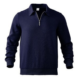 Men's fine structure half-zip pullover in polo shirt style Chichicherry