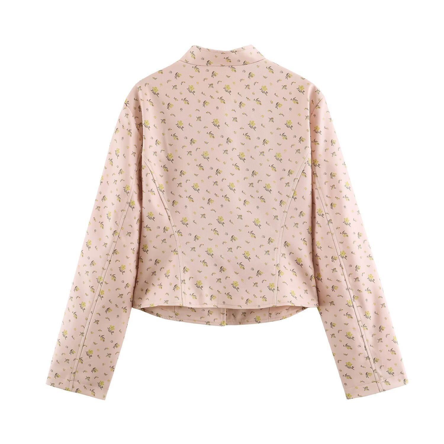 Women's Tailored Short Jacket with Decorative Lacing and Stand-Up Collar Chichicherry