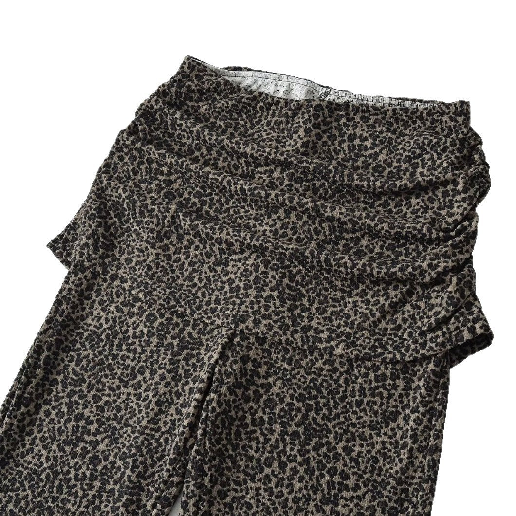 Women's High-Waist Flared Trousers with Ruffled Hip Skirt and Flared Leg Chichicherry