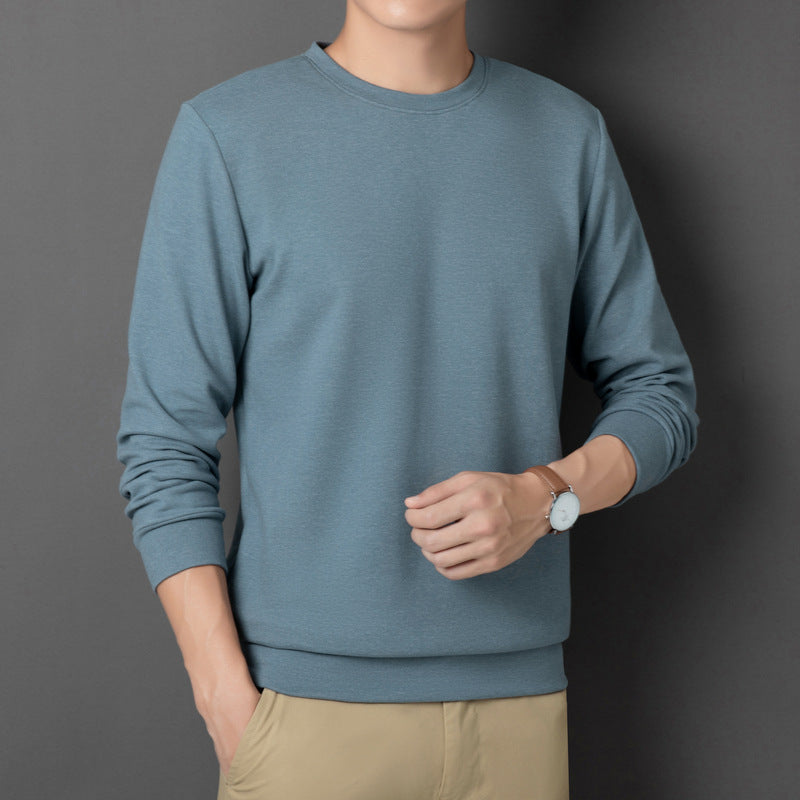 Men's Fine Crew Neck Sweatshirt made of Cotton Blend with Regular Fit and Ribbed Cuffs Chichicherry