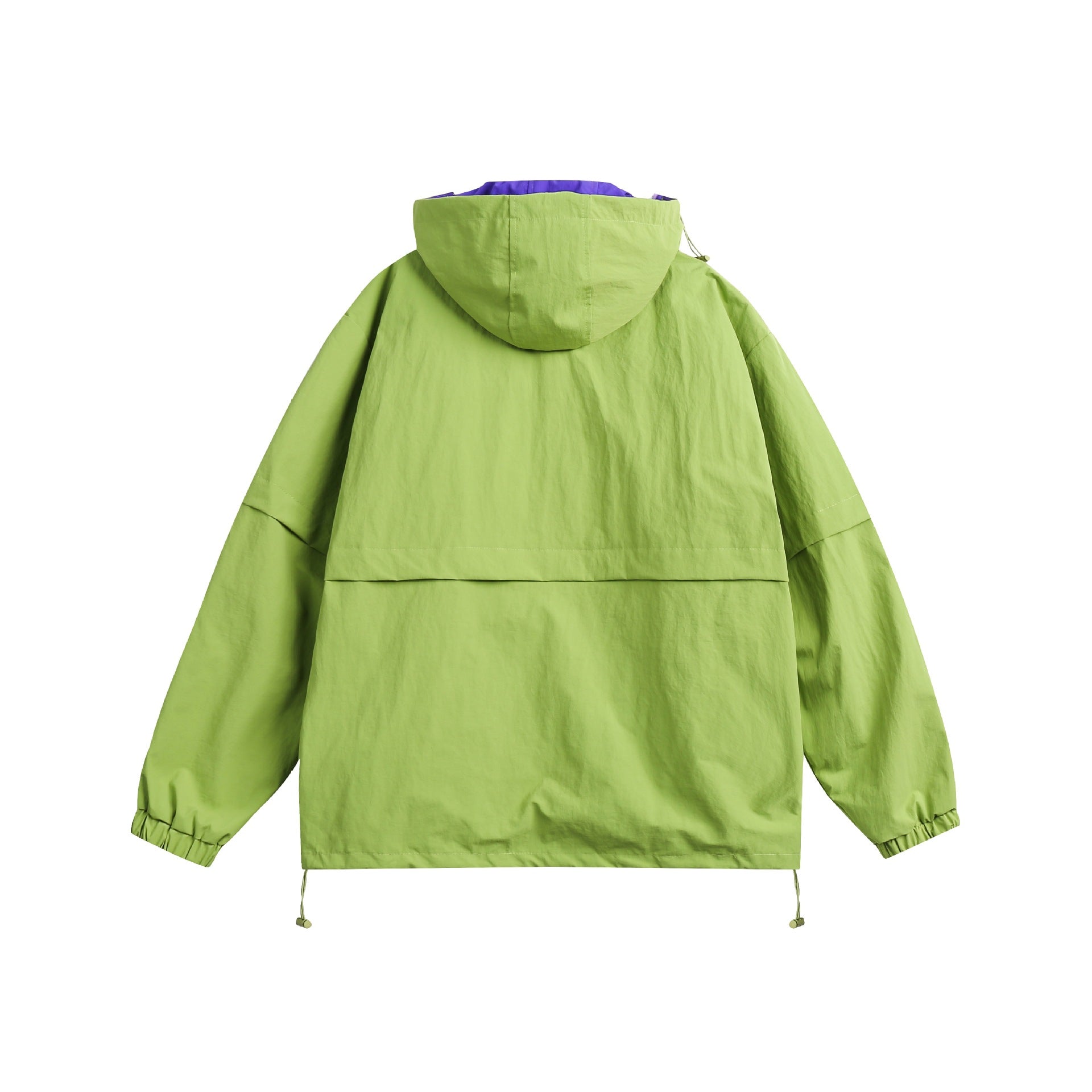 Unisex Technical Oversize Anorak with Hood, Zipper Details and Kangaroo Pocket Chichicherry