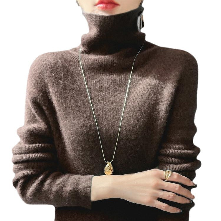 Women short-cut turtleneck sweater made of soft cashmere blend with narrow silhouette Chichicherry