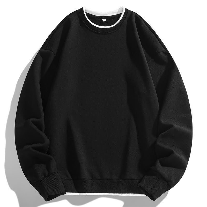 Unisex Oversize Round Neck Sweater made of cotton blend with contrast trim and ribbed cuffs Chichicherry